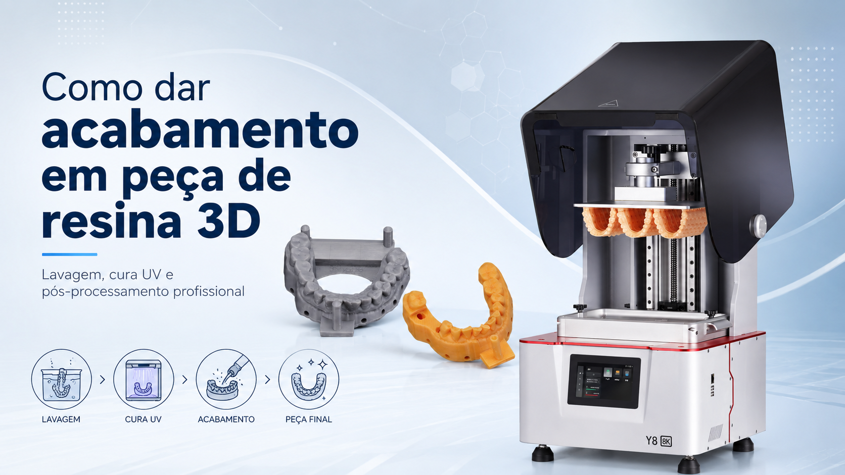 Como dar acabamento em peça de resina 3D