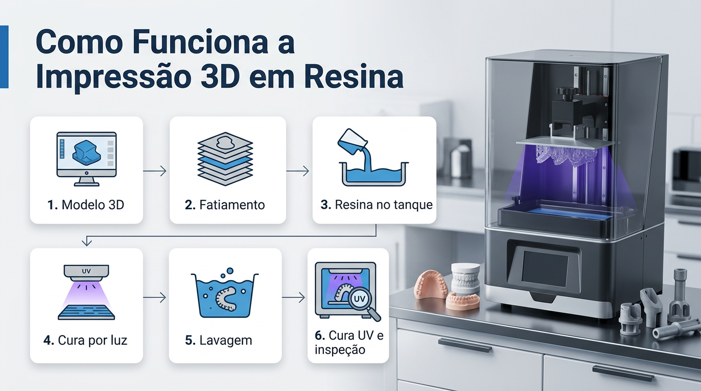 Como Funciona a Impressão 3D em Resina
