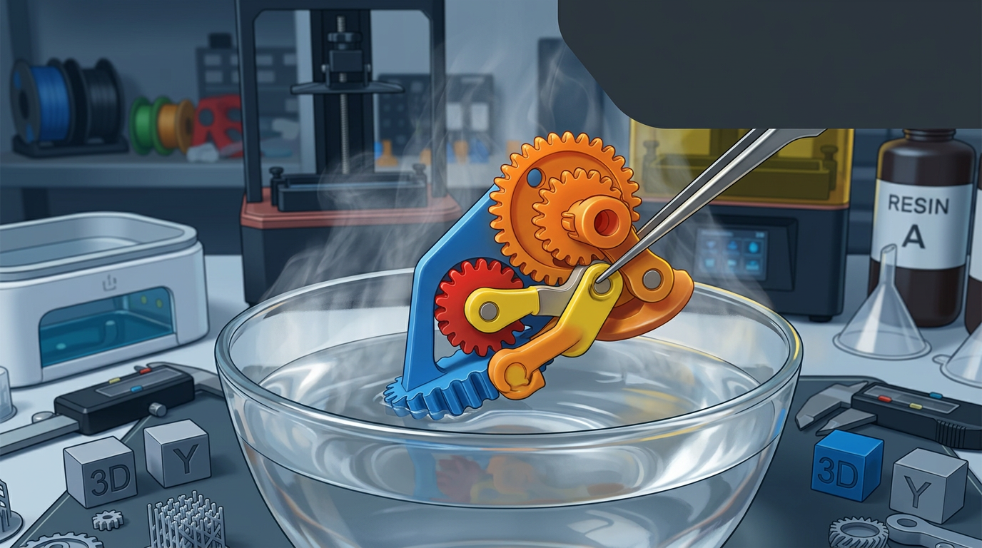 Água quente amolece resina impressa em 3D?